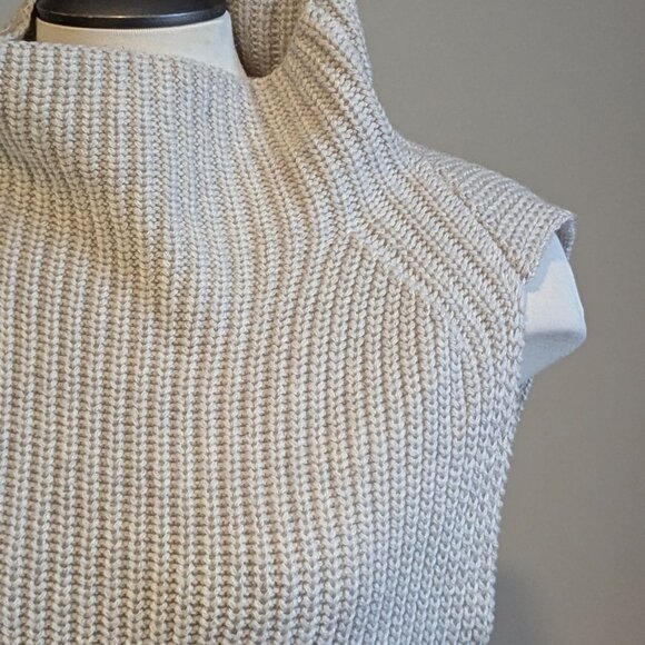 Wilfred 100% Wool Turtleneck Tunic Vest Cream Medium Italian Yarn - Picture 4 of 15